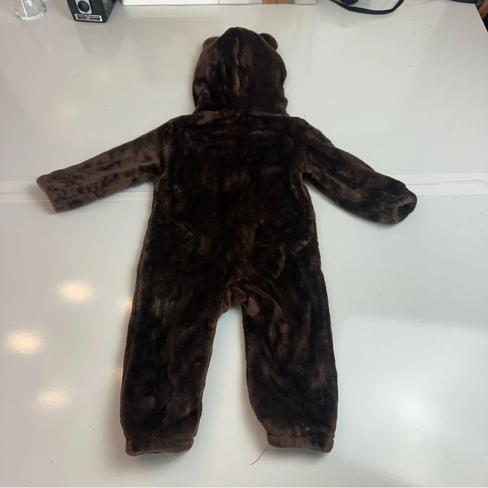 Baby Brown Bear Fleece Hooded Onesie | Cozy Costume · Fall Winter